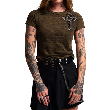 GIRLS S/S CROSSED - BRN