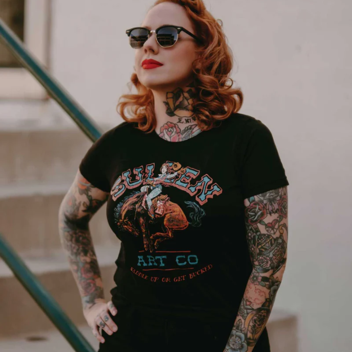 GIRLS S/S GET BUCKED - BLK