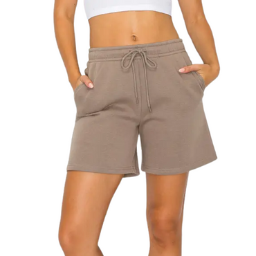GIRLS SWEATSHORT - TAUPE