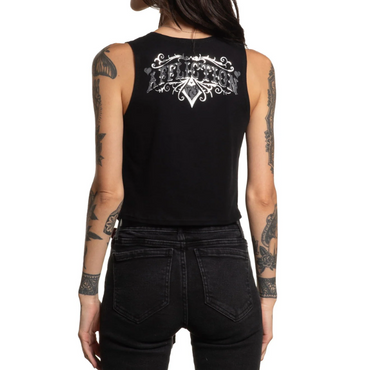 GIRLS TANK QUEEN OF SPADES - BLK