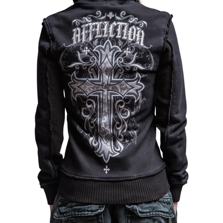 GIRLS ZIP HOODY JASMINE - BLK