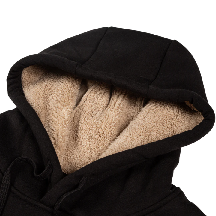 HOODY FAUX FUR LINING - BLK