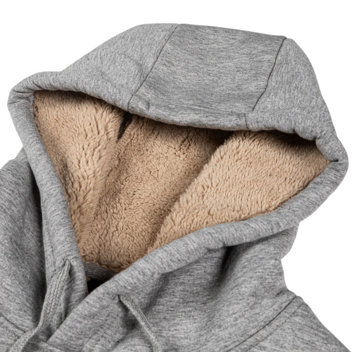 HOODY FAUX FUR LINING - GRY