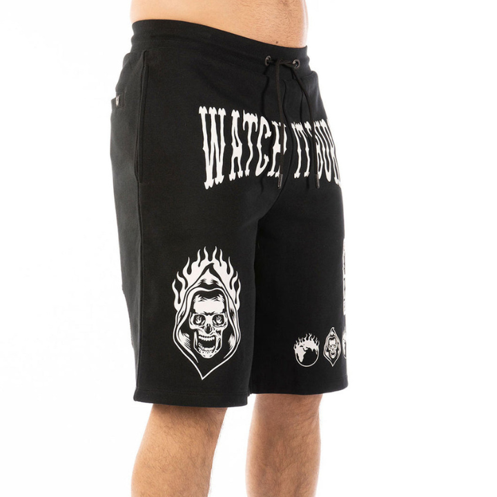 JERSEY SHORTS WATCH IT BURN - BLK