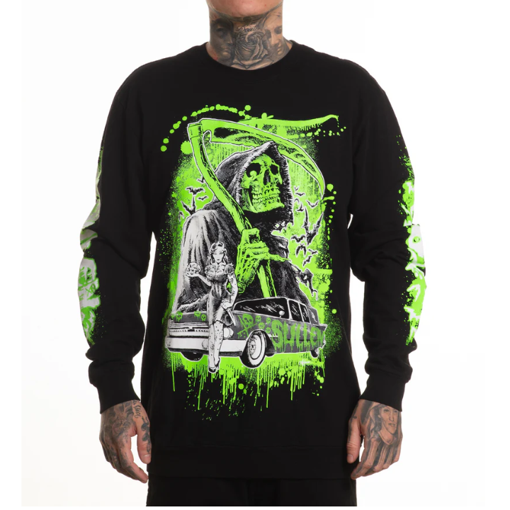 L/S NEVER LATE - BLK