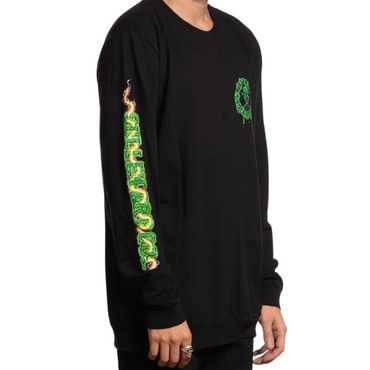 L/S SLIMER BADGE - BLK