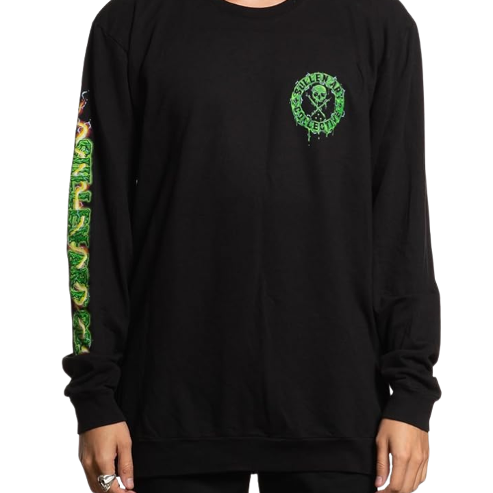 L/S SLIMER BADGE - BLK