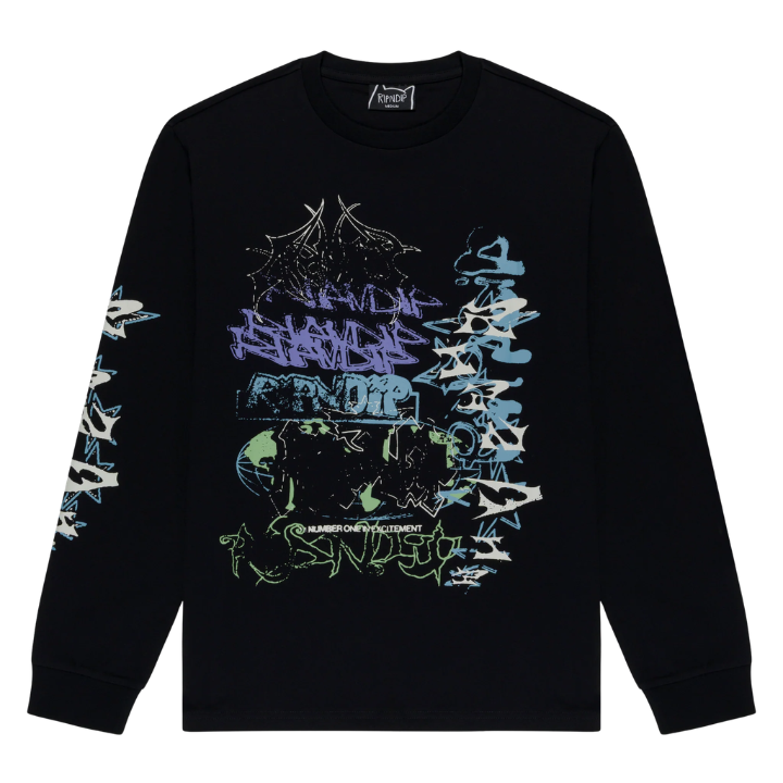 L/S WORLD WIDE MADNESS - BLK