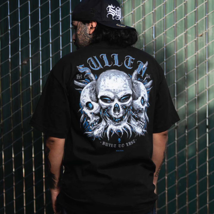 S/S HUR SKULLS - BLK