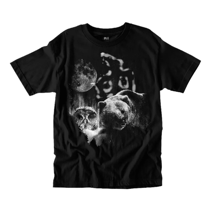 S/S NIGHT ANIMALS - BLK