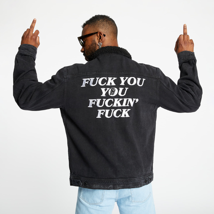 DENIM JACKET FUCKING FUCK - BLK