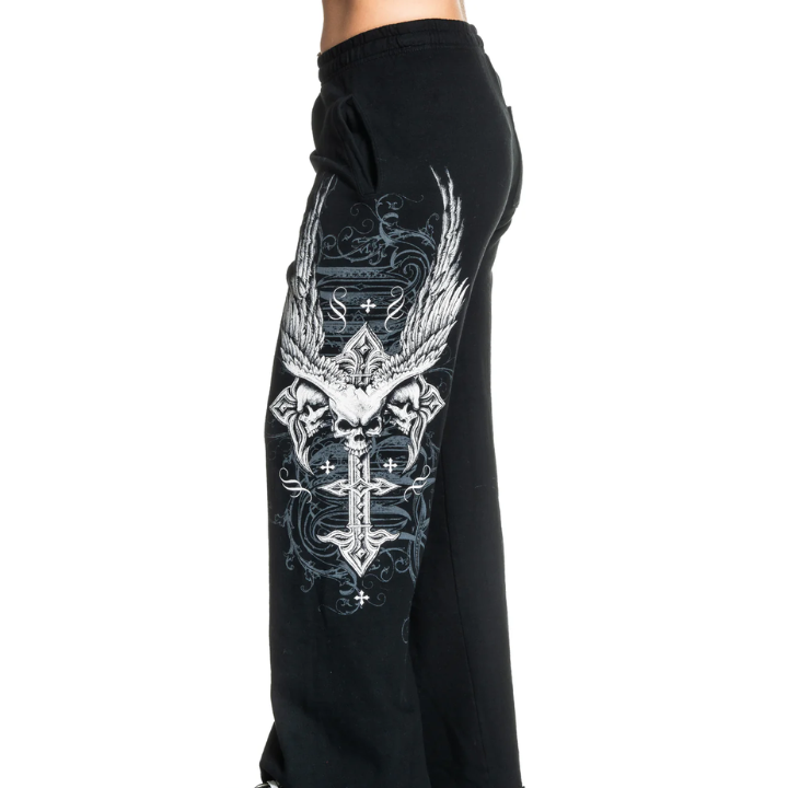 GIRL SWEATPANT WIDE DEATH EYES - BLK