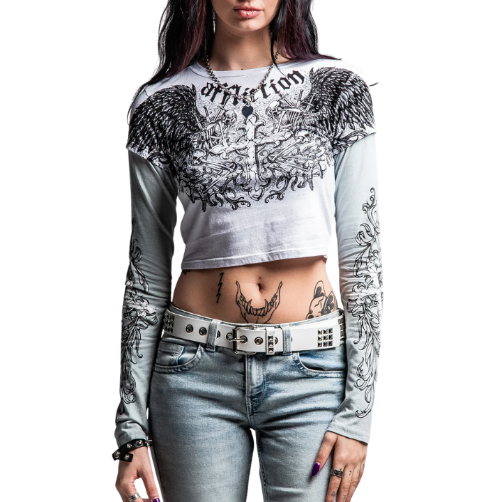 GIRLS 2FER OMINOUS SHADOW - WHT