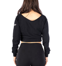 GIRLS CROP ANGEL WINGS SWEATER - BLK