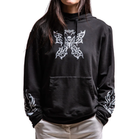 GIRLS HOODY CHROME BUTTERFLY - BLK