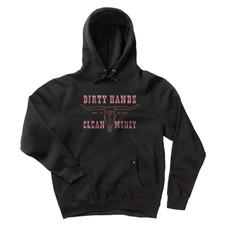 GIRLS HOODY DHCM LONGHORN - BLK