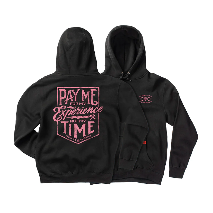 GIRLS HOODY PAY ME - BLK