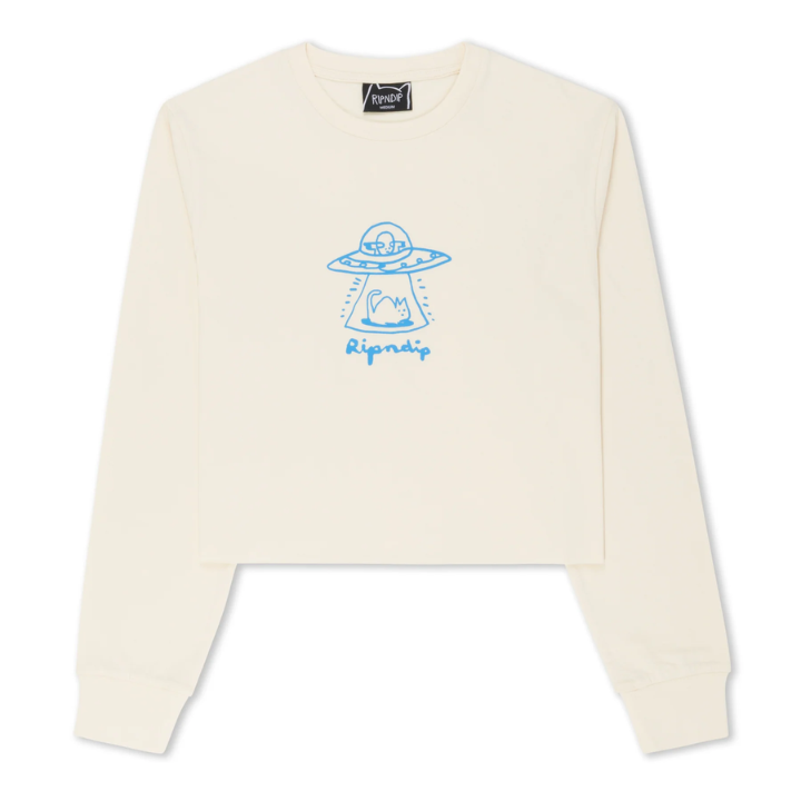 GIRLS L/S CROP BLONDED - NAT