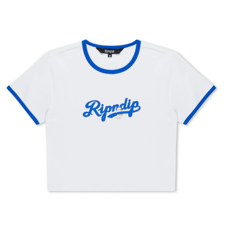 GIRLS S/S CROP LOS RIPNDIP - WHT