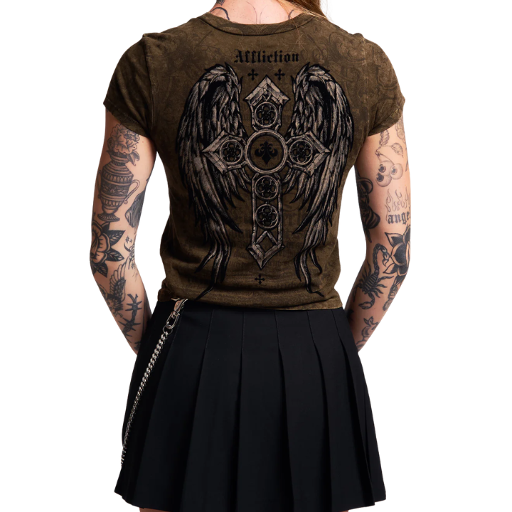 GIRLS S/S CROSSED - BRN