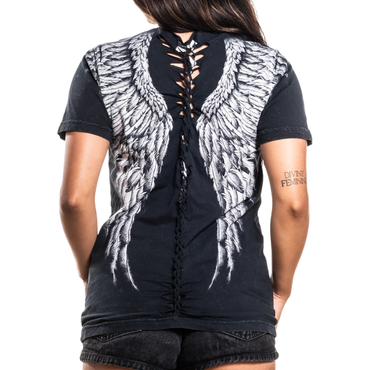 GIRLS S/S TRIBAL SCREAM - BLK