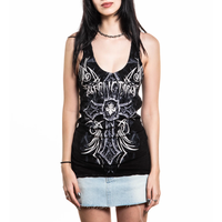 GIRLS TANK ARIA CROSS - BLK