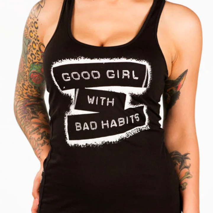 GIRLS TANK GOOD GIRL - BLK