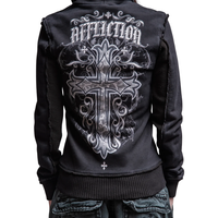 GIRLS ZIP HOODY JASMINE - BLK