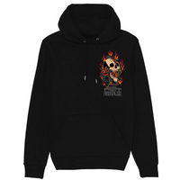 HOODY FLAMING SNAKE SKULL - BLK