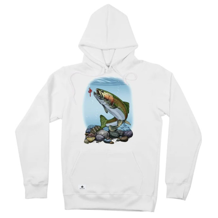 HOODY TROUT LIFE - WHT