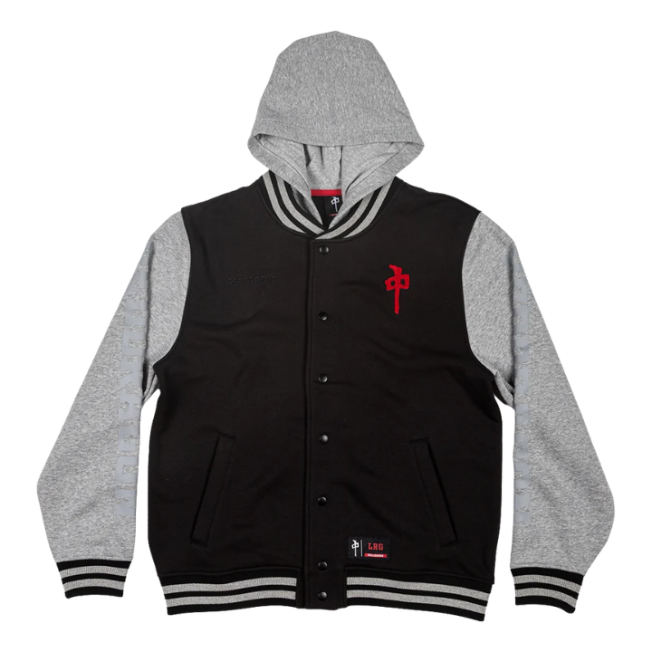 HOODY VARSITY SNAP UP - BKGY