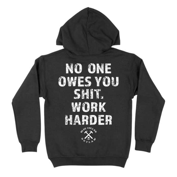 HOODY WORK HARDER - BLK