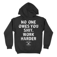 HOODY WORK HARDER - BLK