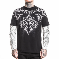L/S 2FER SKELETON - BLK