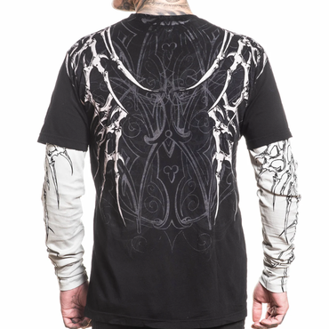 L/S 2FER SKELETON - BLK