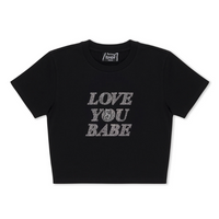 GIRLS S/S LOVE YOU BABE - BLK