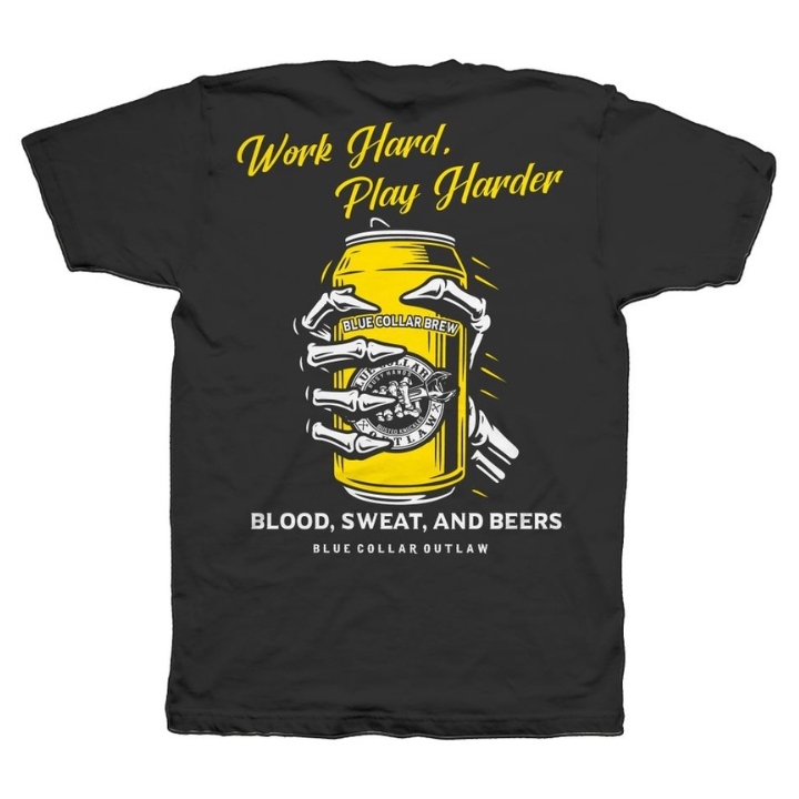 S/S BLOOD SWEAT AND BEERS - BLK