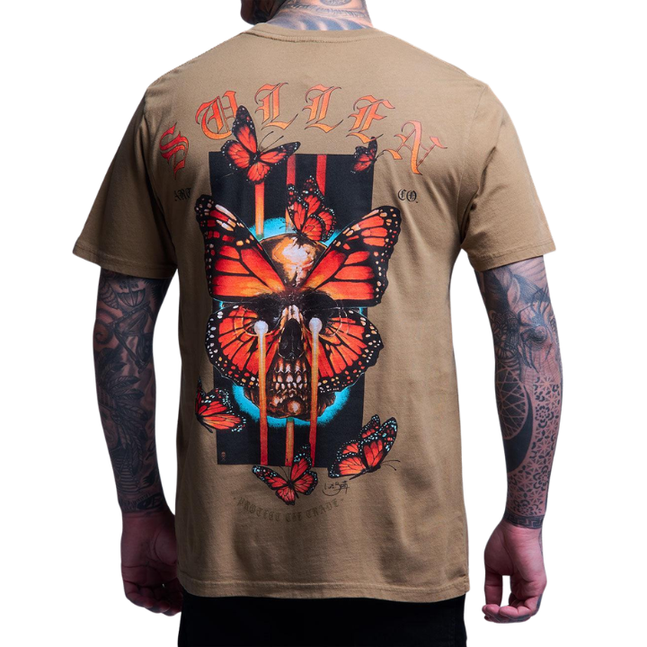 S/S BUTTERFLY SKULL - TAN