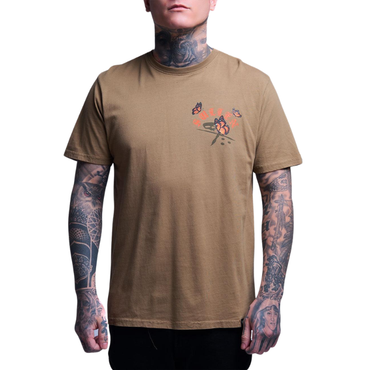 S/S BUTTERFLY SKULL - TAN