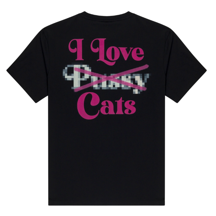 S/S I LOVE CATS - BLK