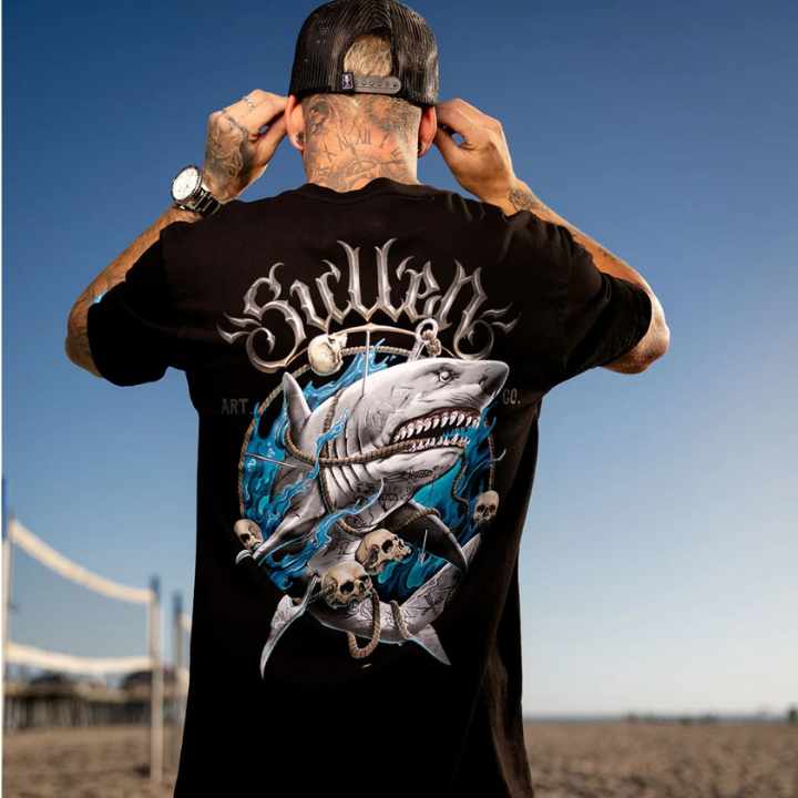 S/S SHARK SKULL - BLK