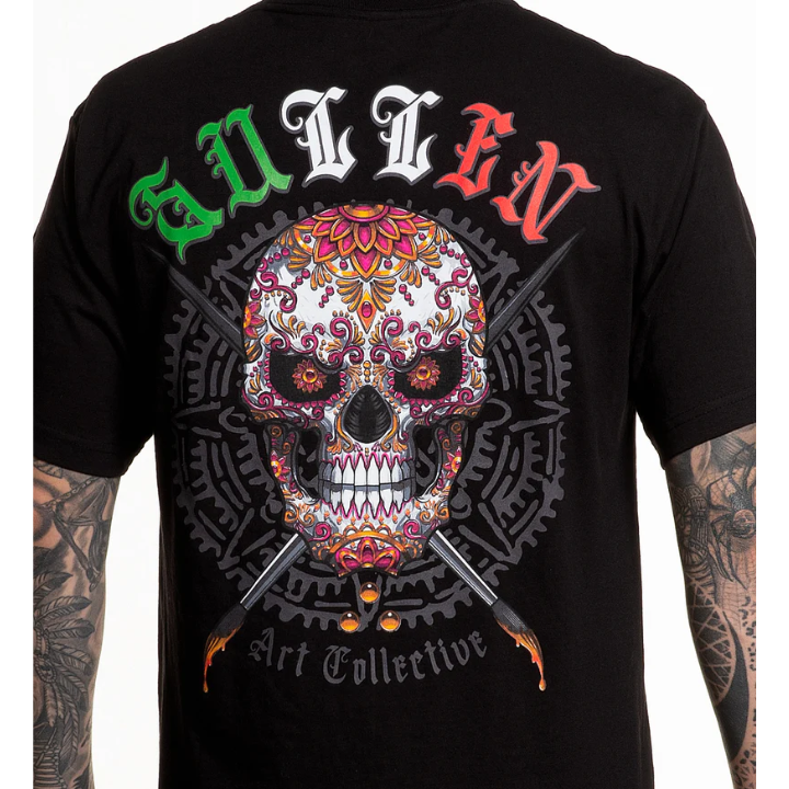 S/S SUGAR SKULL - BLK