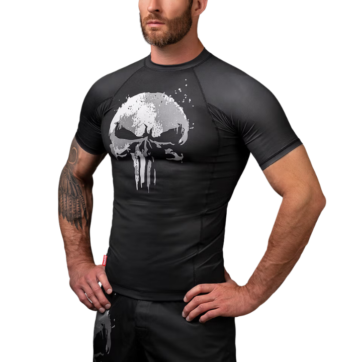 S/S THE PUNISHER RASHGUARD - BLACK