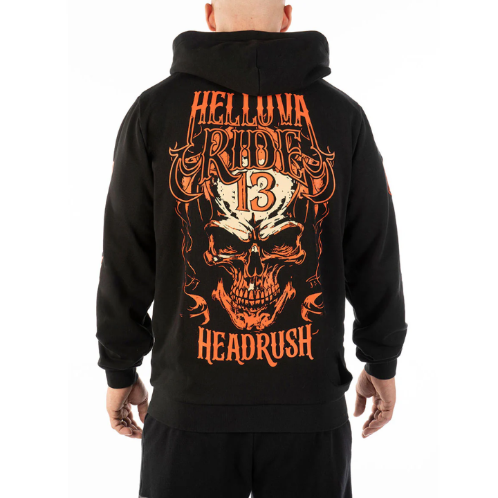 ZIP HOODY DEATH RIDE - BLK