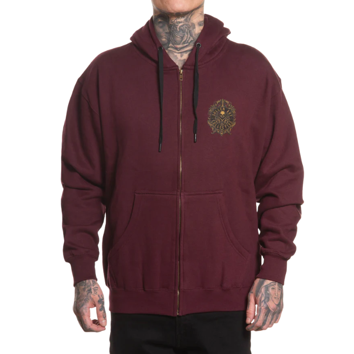 ZIP HOODY FILIGREE BADGE - BUR