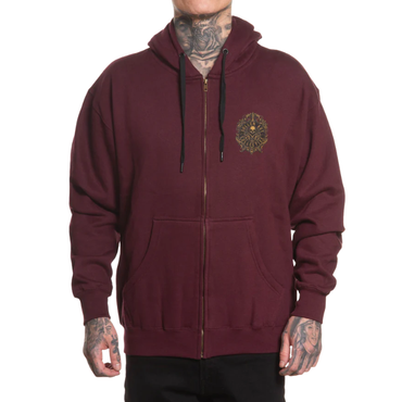 ZIP HOODY FILIGREE BADGE - BUR